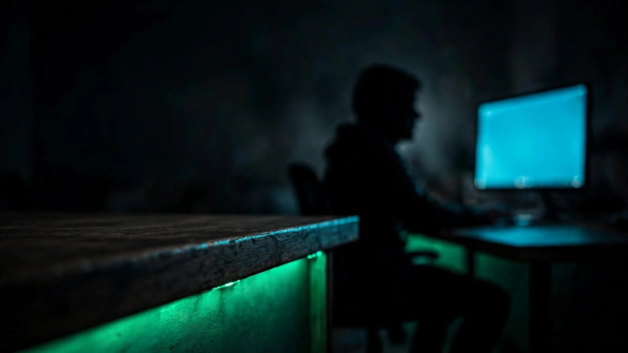 A desk setup with a monitor at a measured distance from the chair